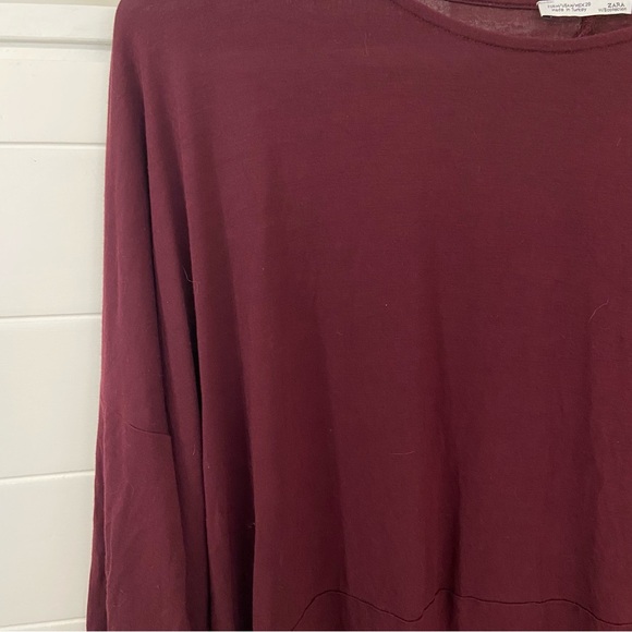 Maroon 3/4 Sleeve Boatneck Top - Picture 2 of 5